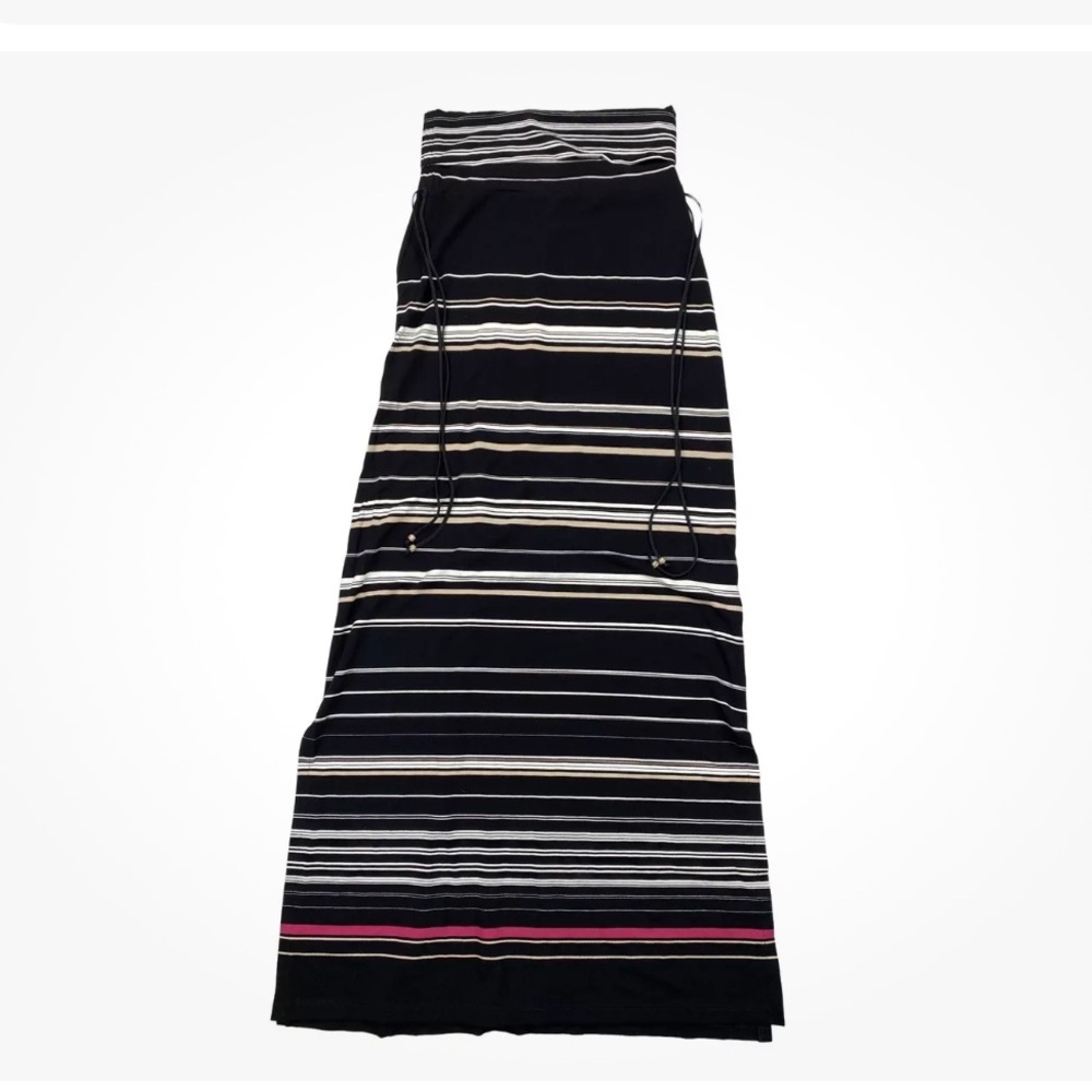 White House Black Market Black and White Maxi A-Line Skirt XXS